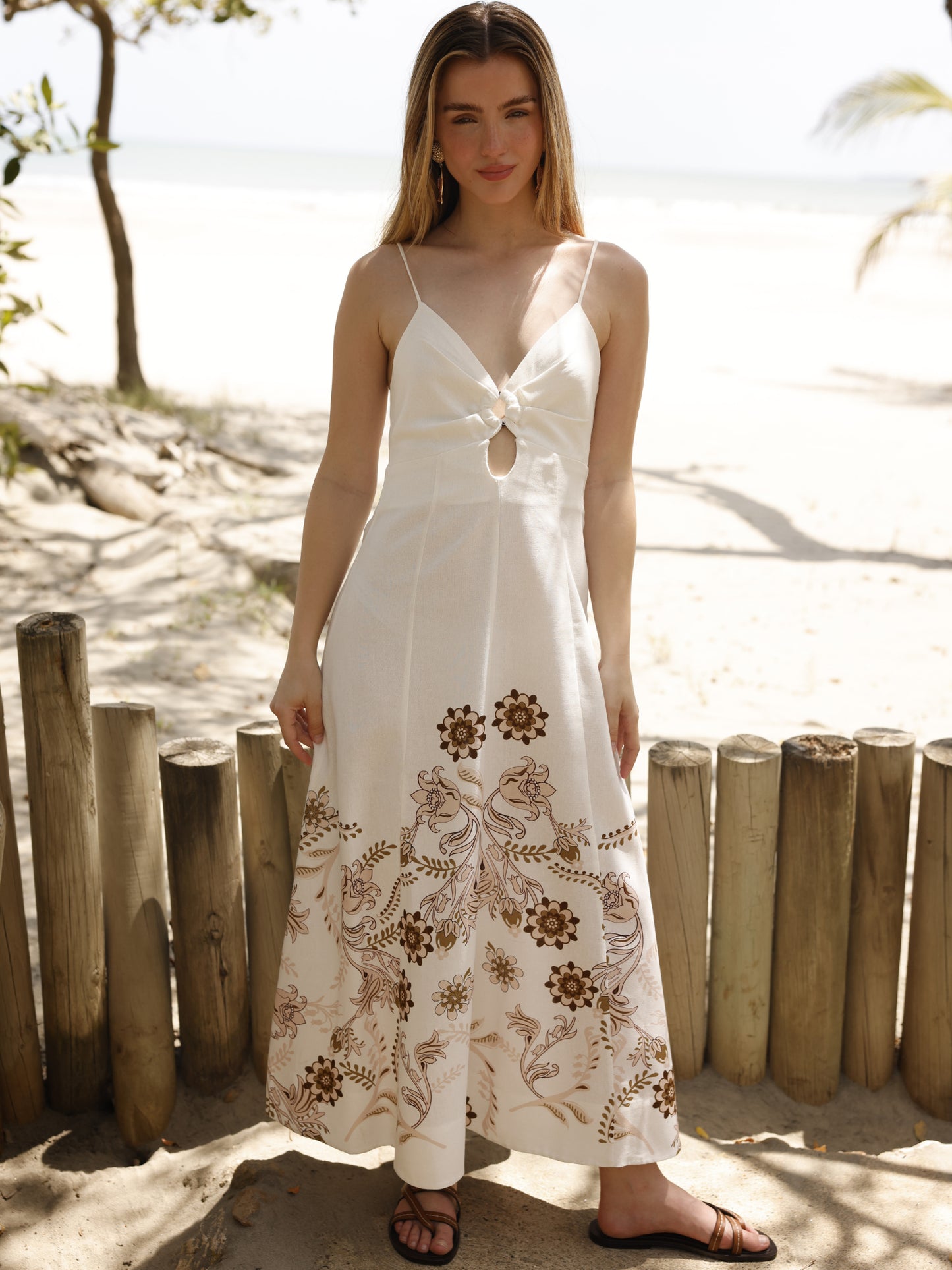 Vestido Largo Albahaca Blanco