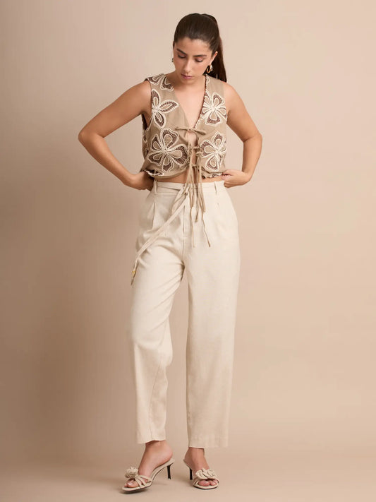 Pantalon Largo Rinna Natural