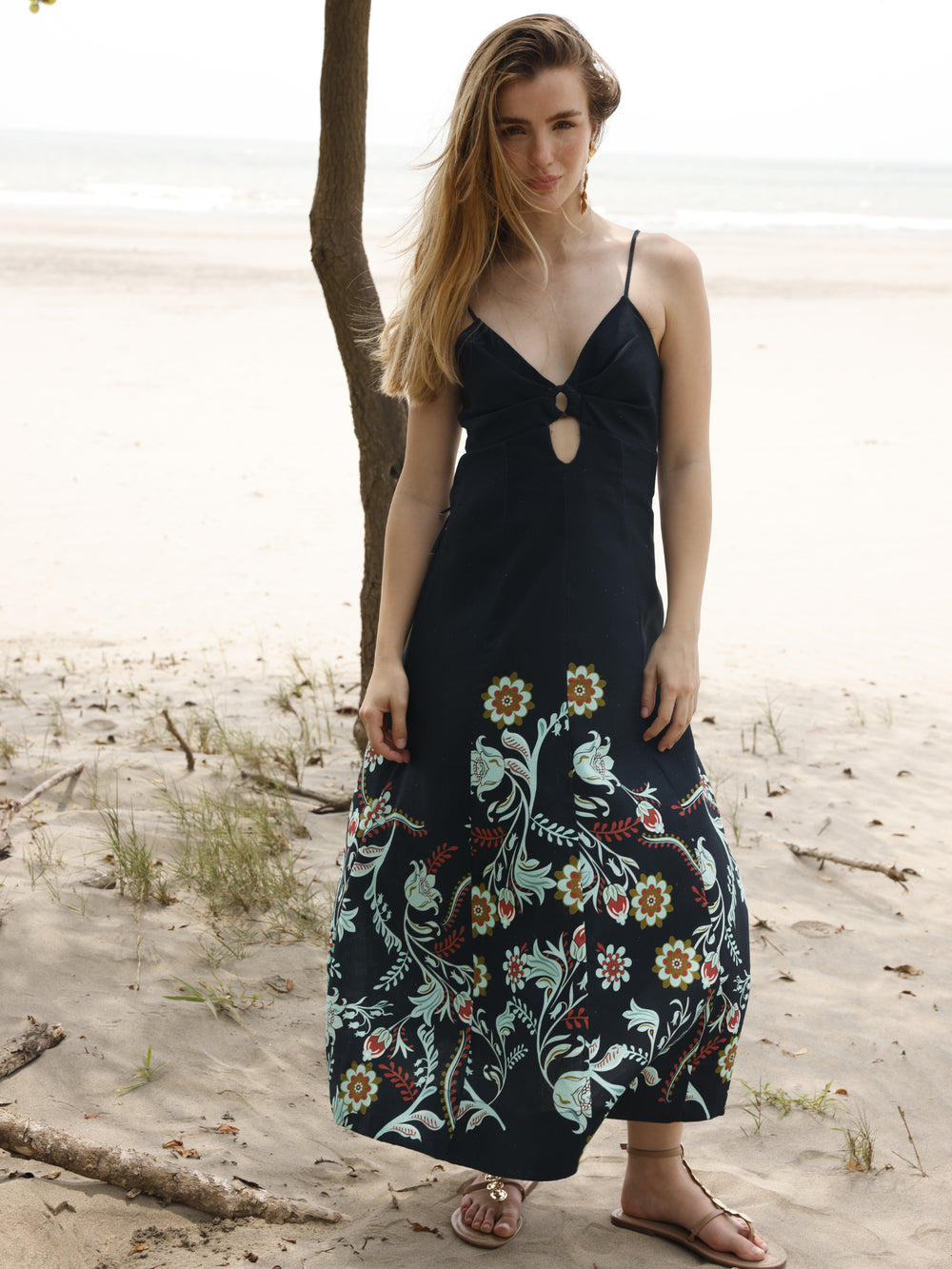 Vestido Largo Albahaca Navy