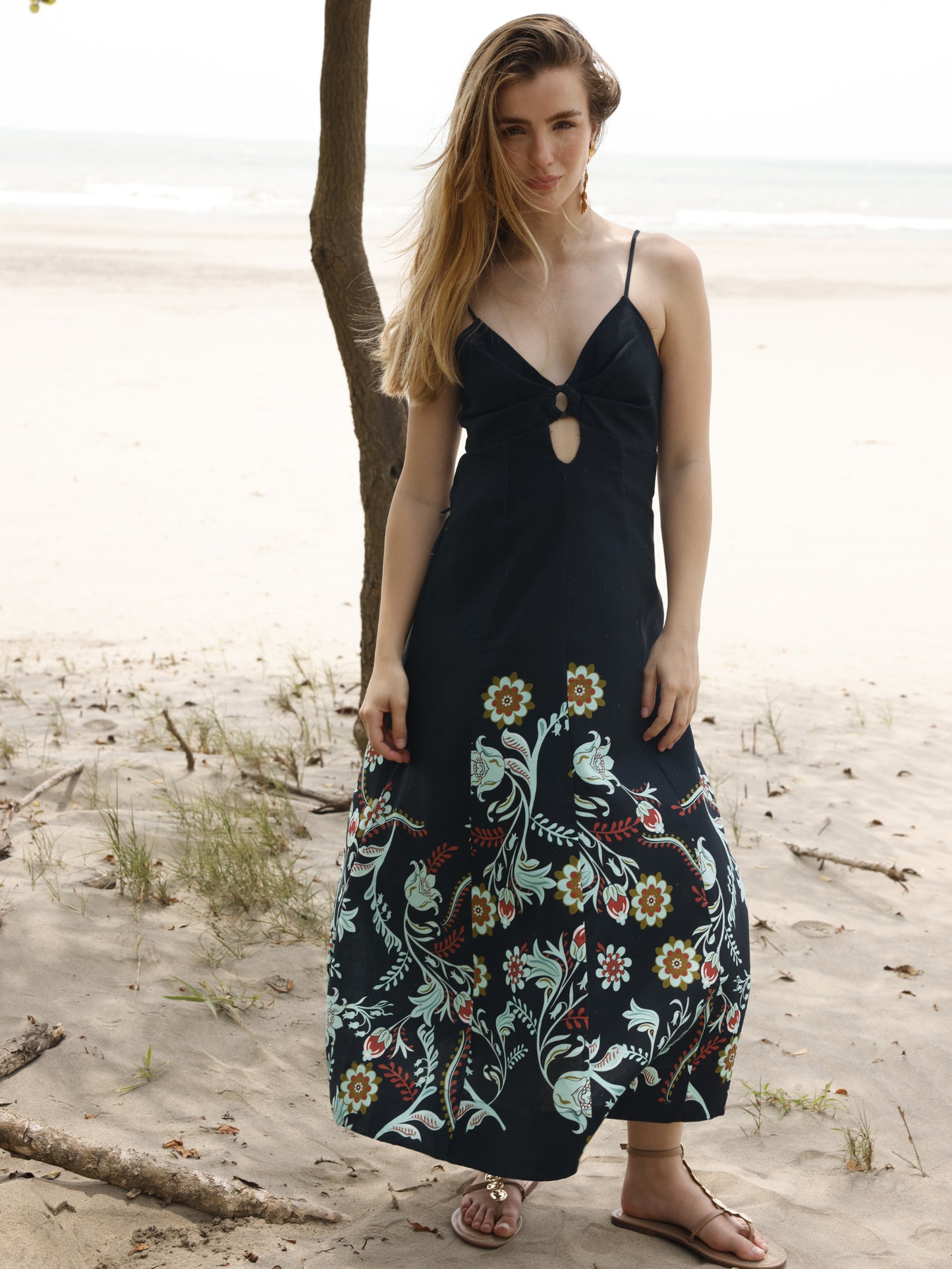 Vestido Largo Albahaca Navy