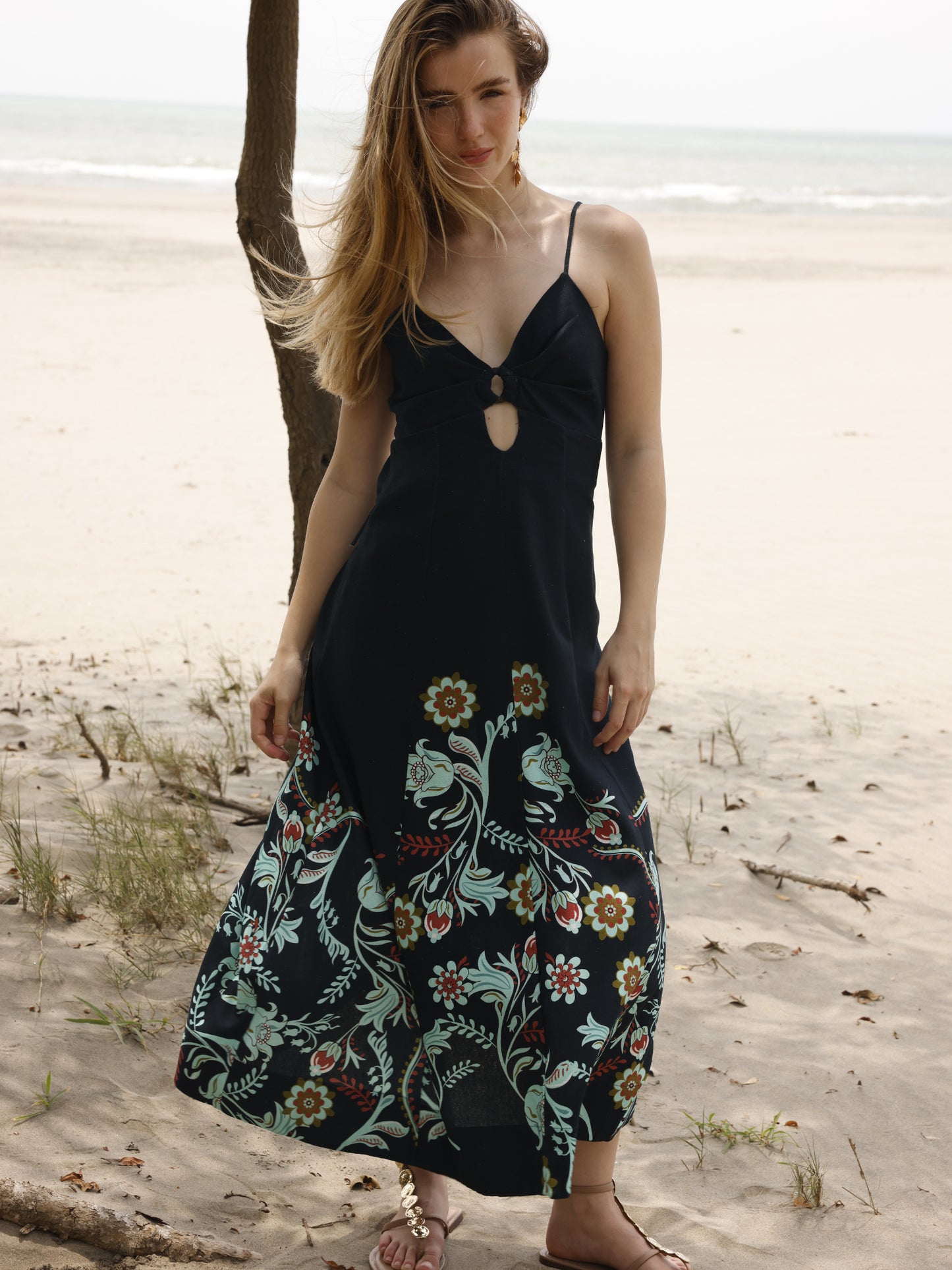 Vestido Largo Albahaca Navy