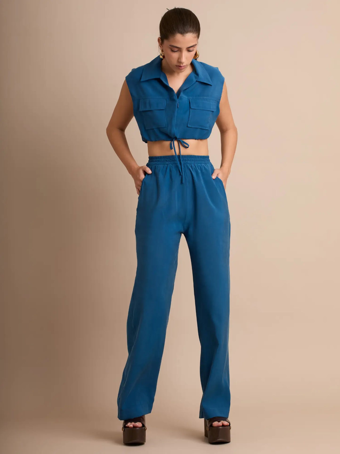 Pantalon Largo Carlina Petroleo