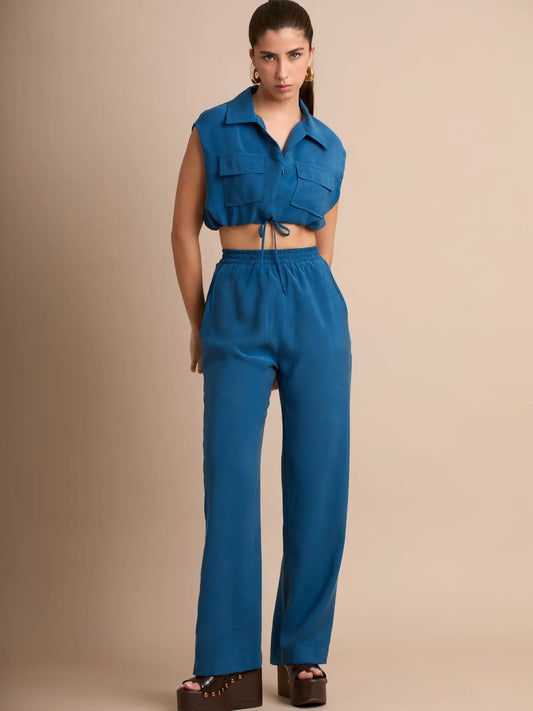 Pantalon Largo Carlina Petroleo