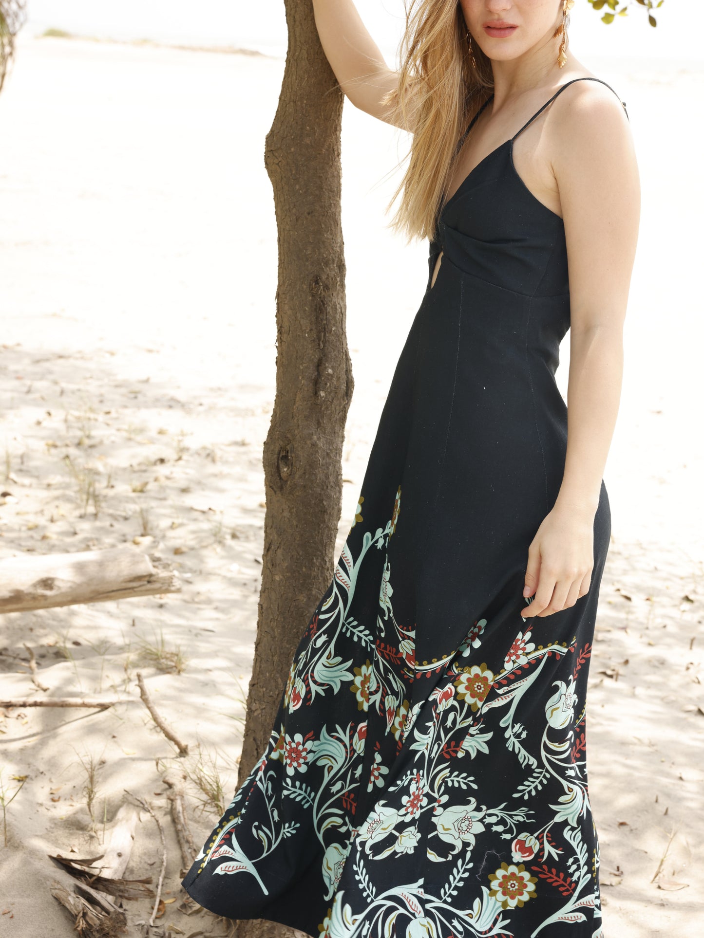 Vestido Largo Albahaca Navy