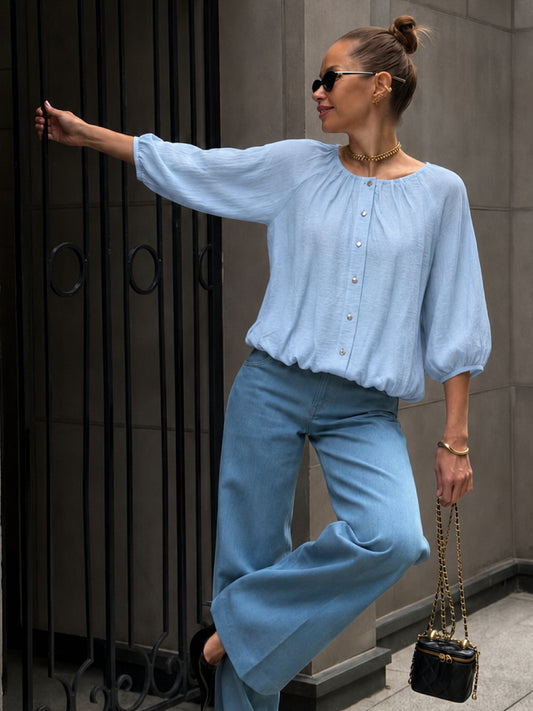 Blusa Yama Baby Blue