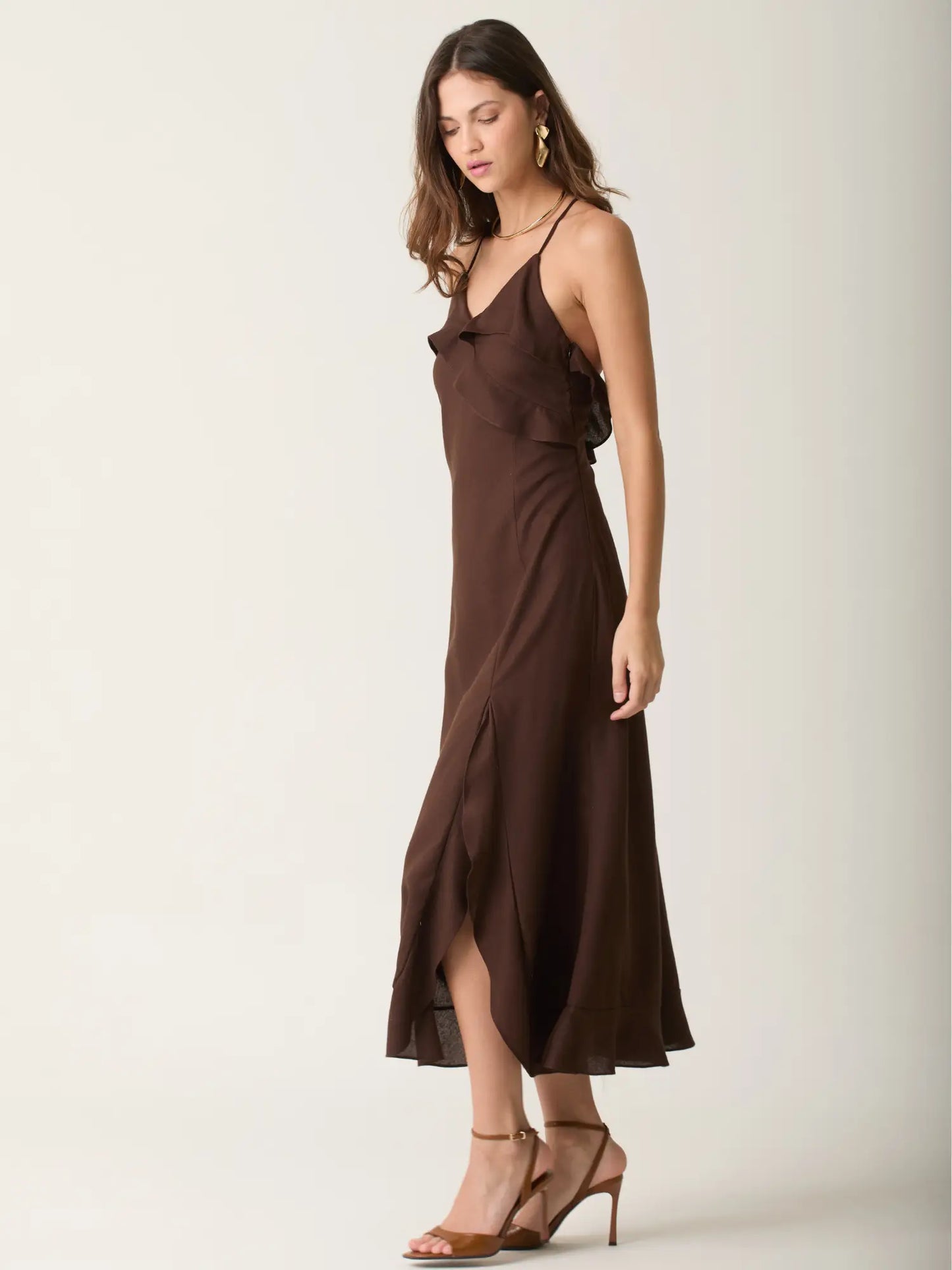 Vestido Largo Alain Cafe