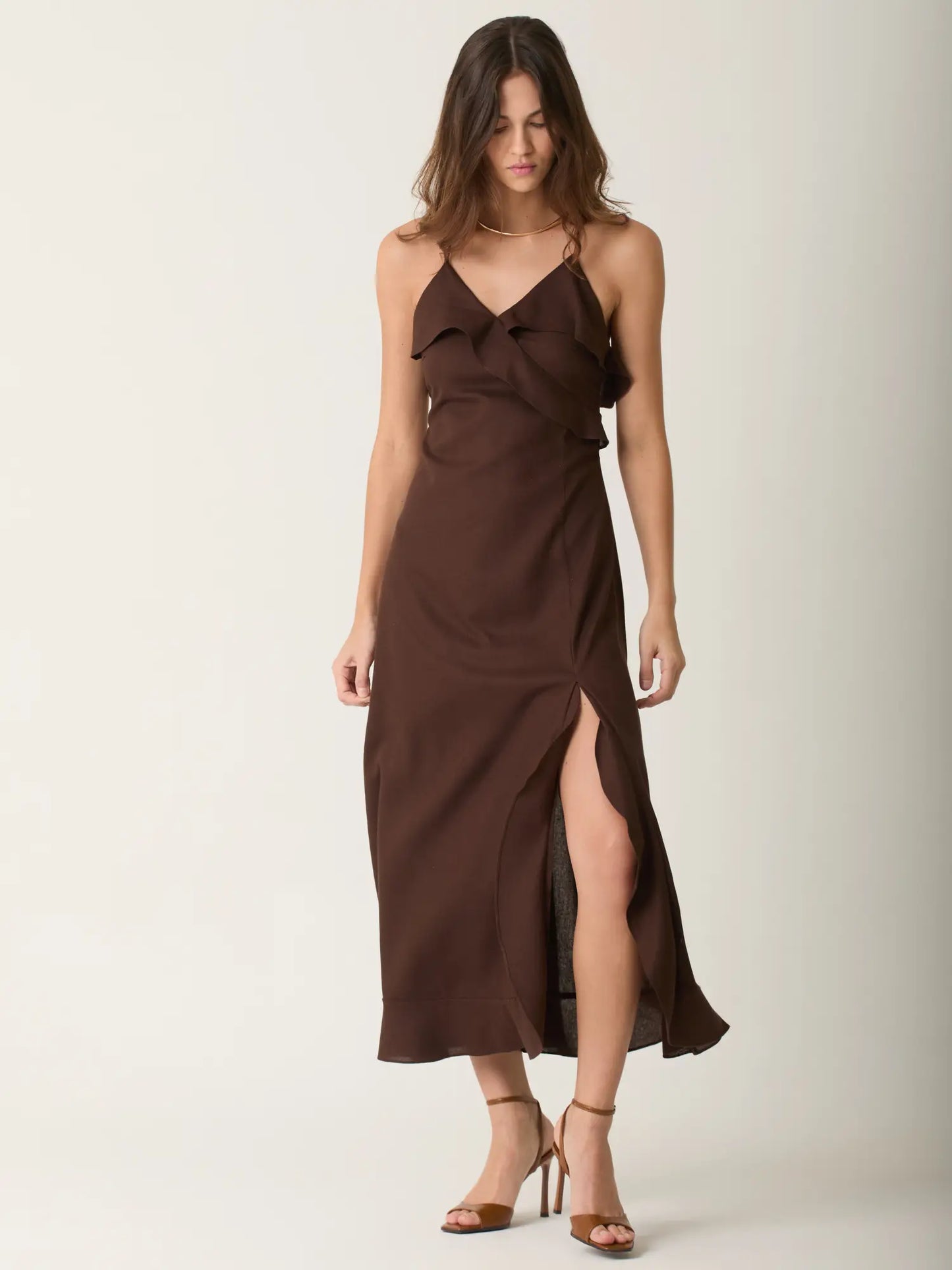 Vestido Largo Alain Cafe