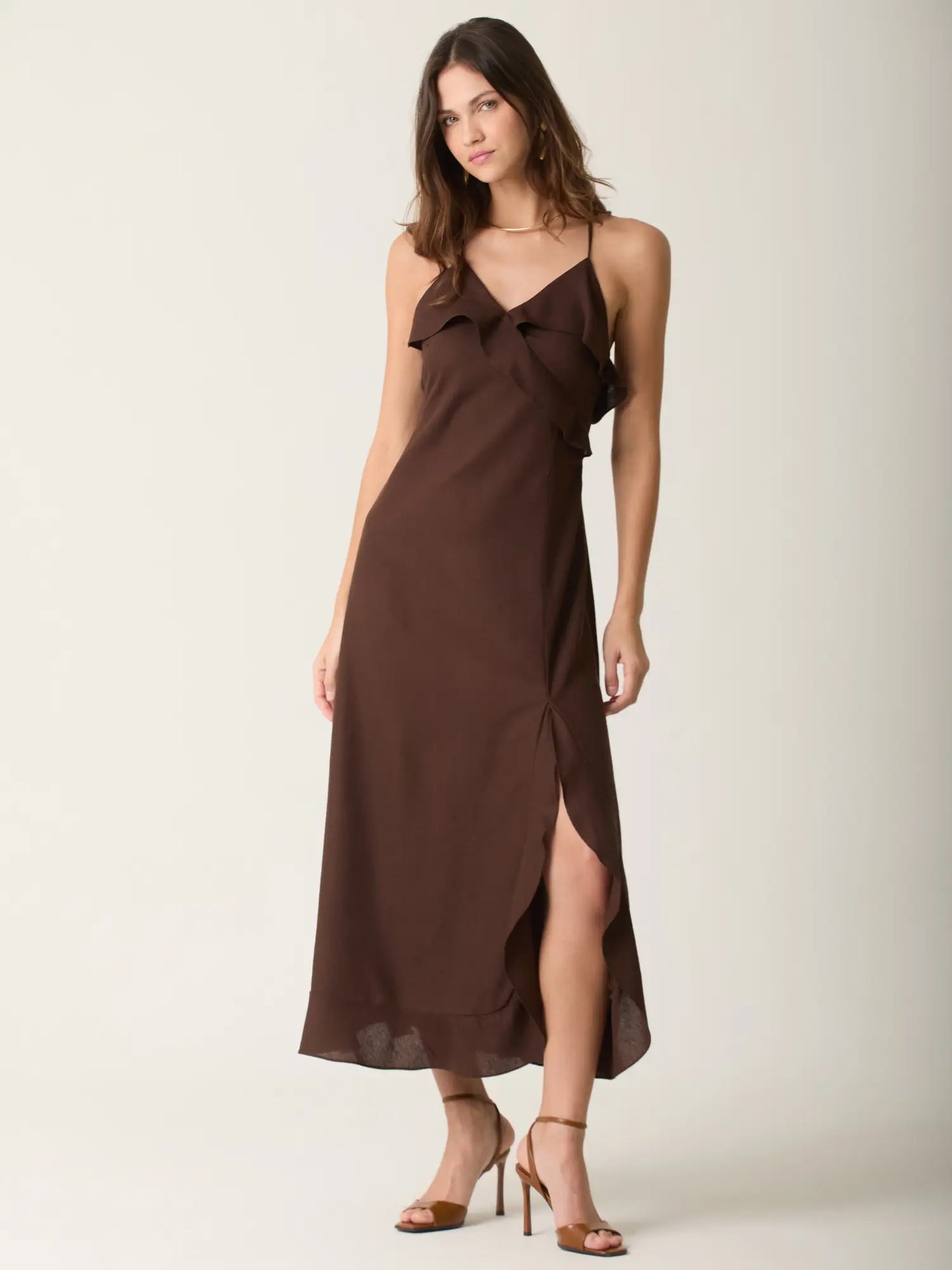 Vestido Largo Alain Cafe