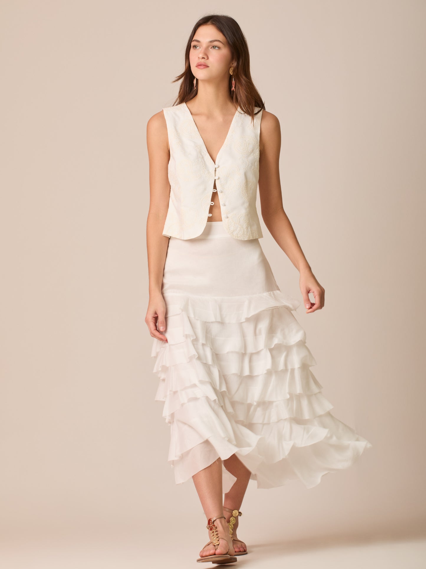 Falda Larga Pristine Blanco