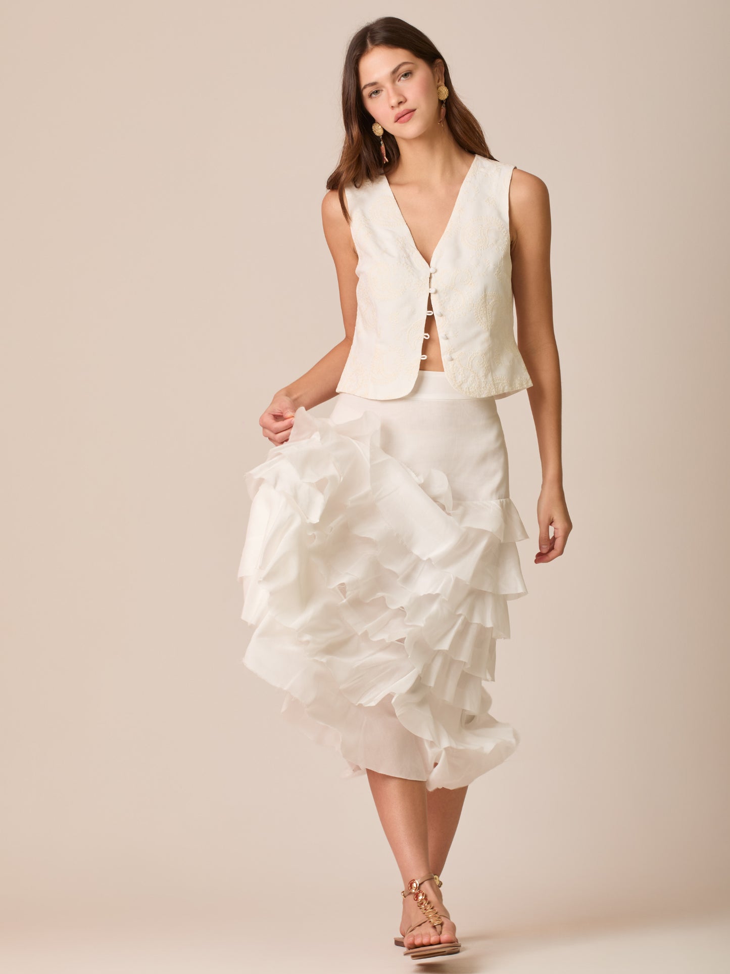 Falda Larga Pristine Blanco