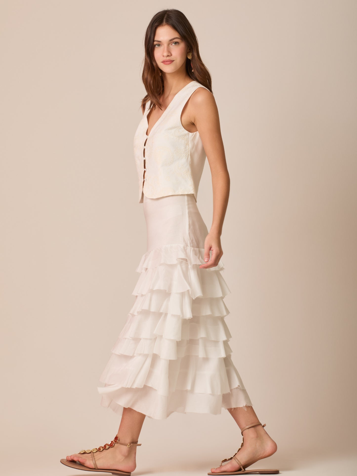 Falda Larga Pristine Blanco