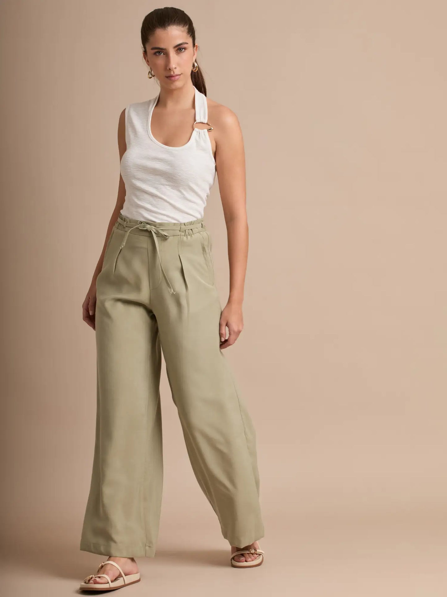 Pantalon Largo Romalia Olive