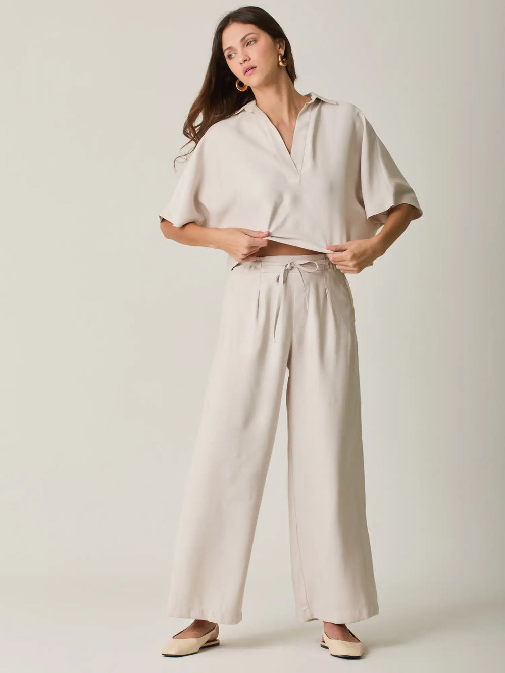 Pantalon Largo Romalia Sand