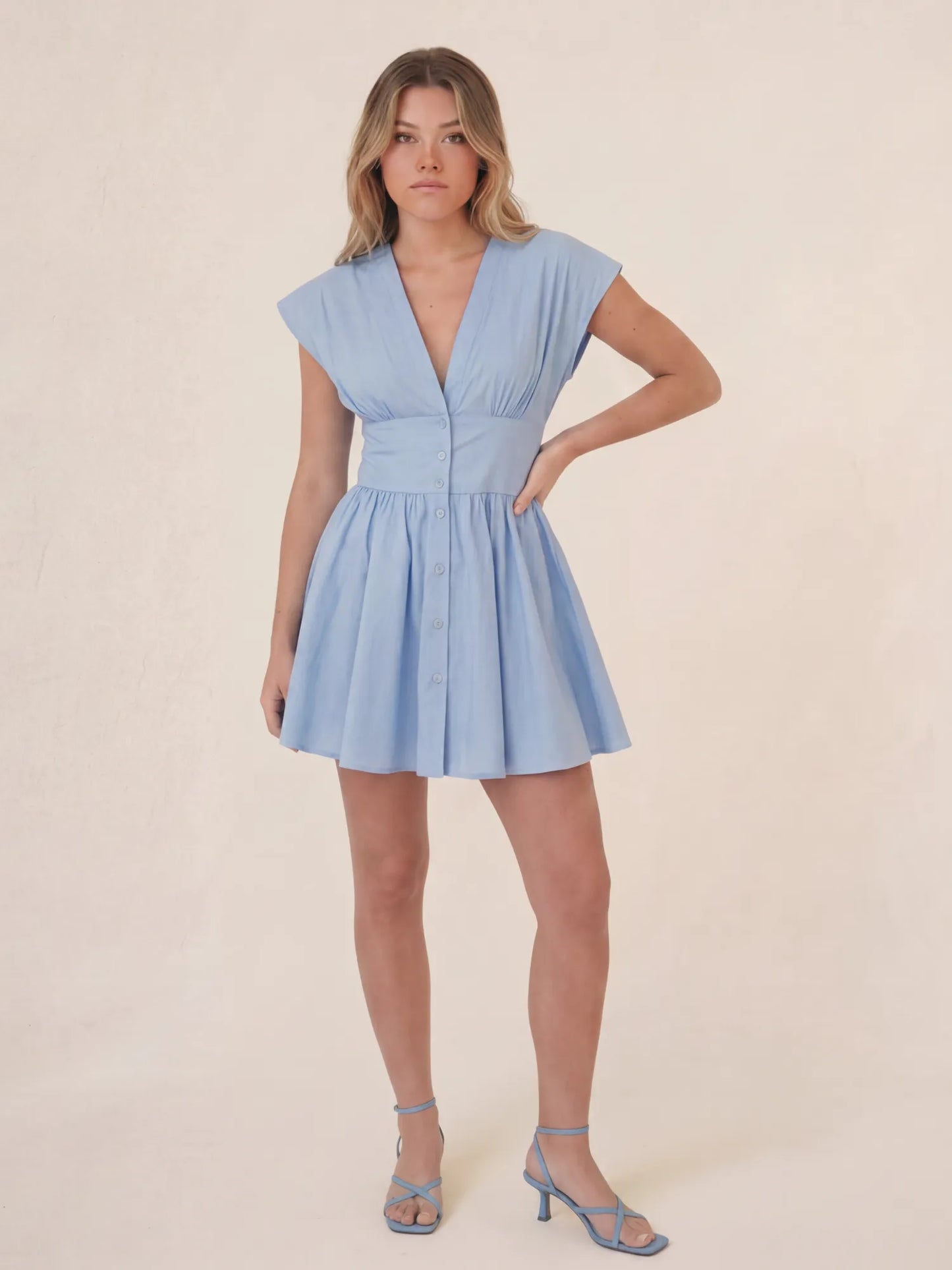 Vestido Corto Oliveta Azul