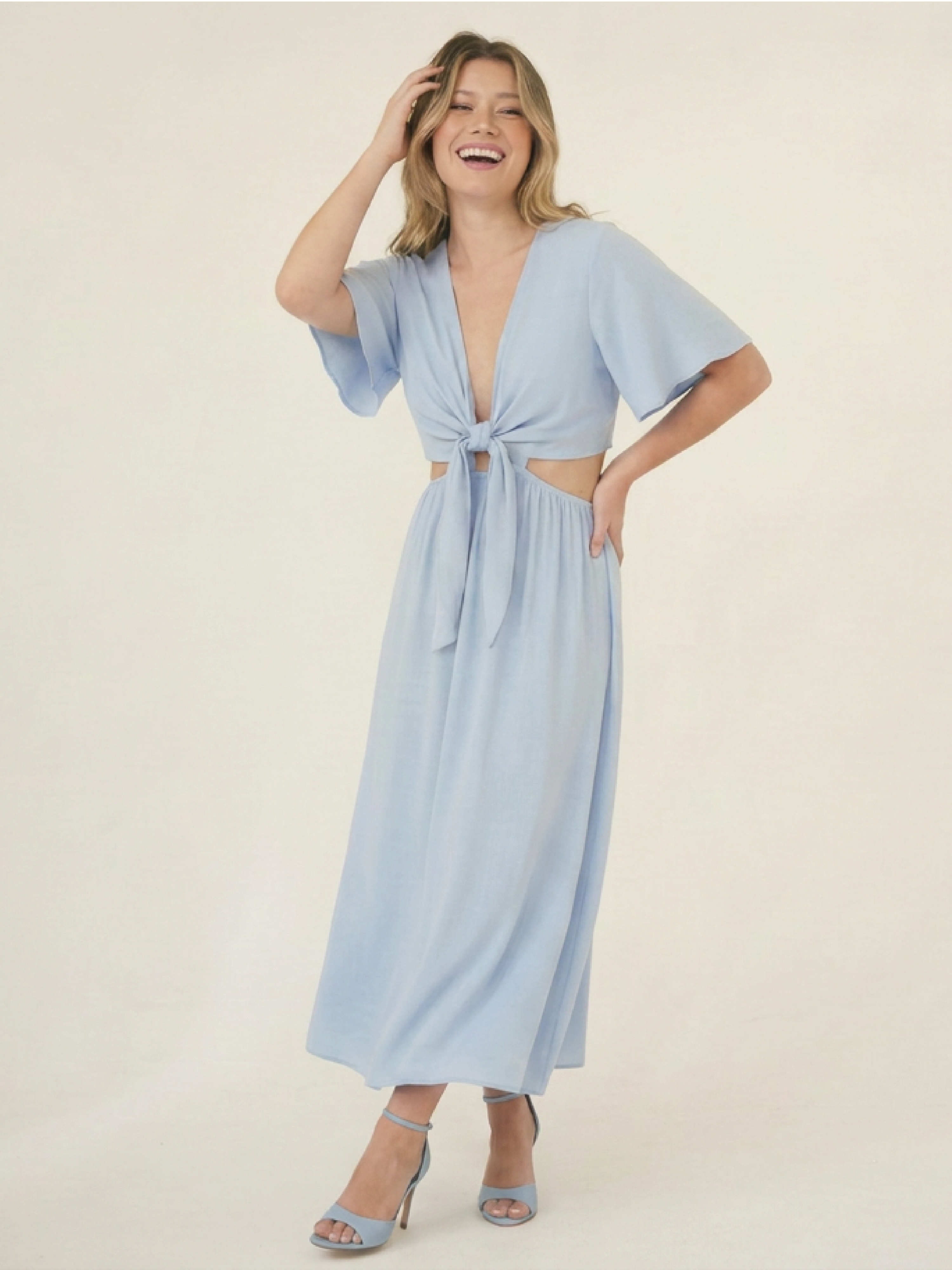 Vestido Largo Luciana Baby Blue