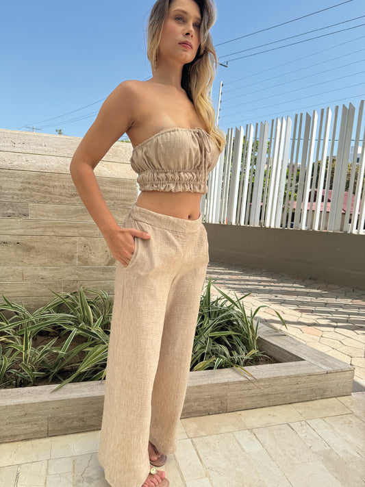 Pantalon Largo Cairo Taupe