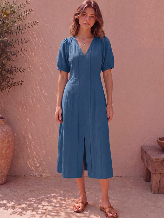 Vestido Largo Clare Indigo Light