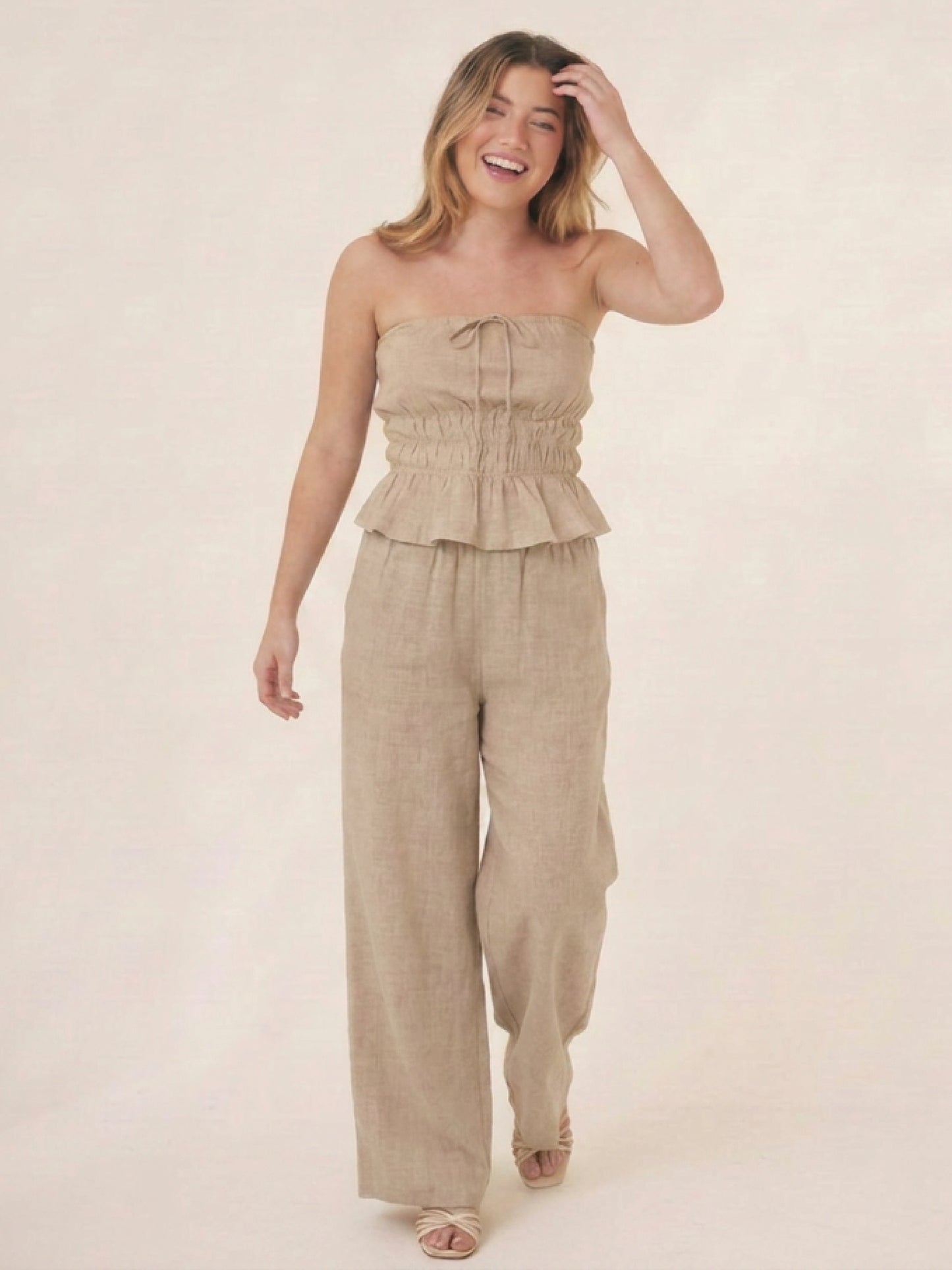 Pantalon Largo Cairo Taupe