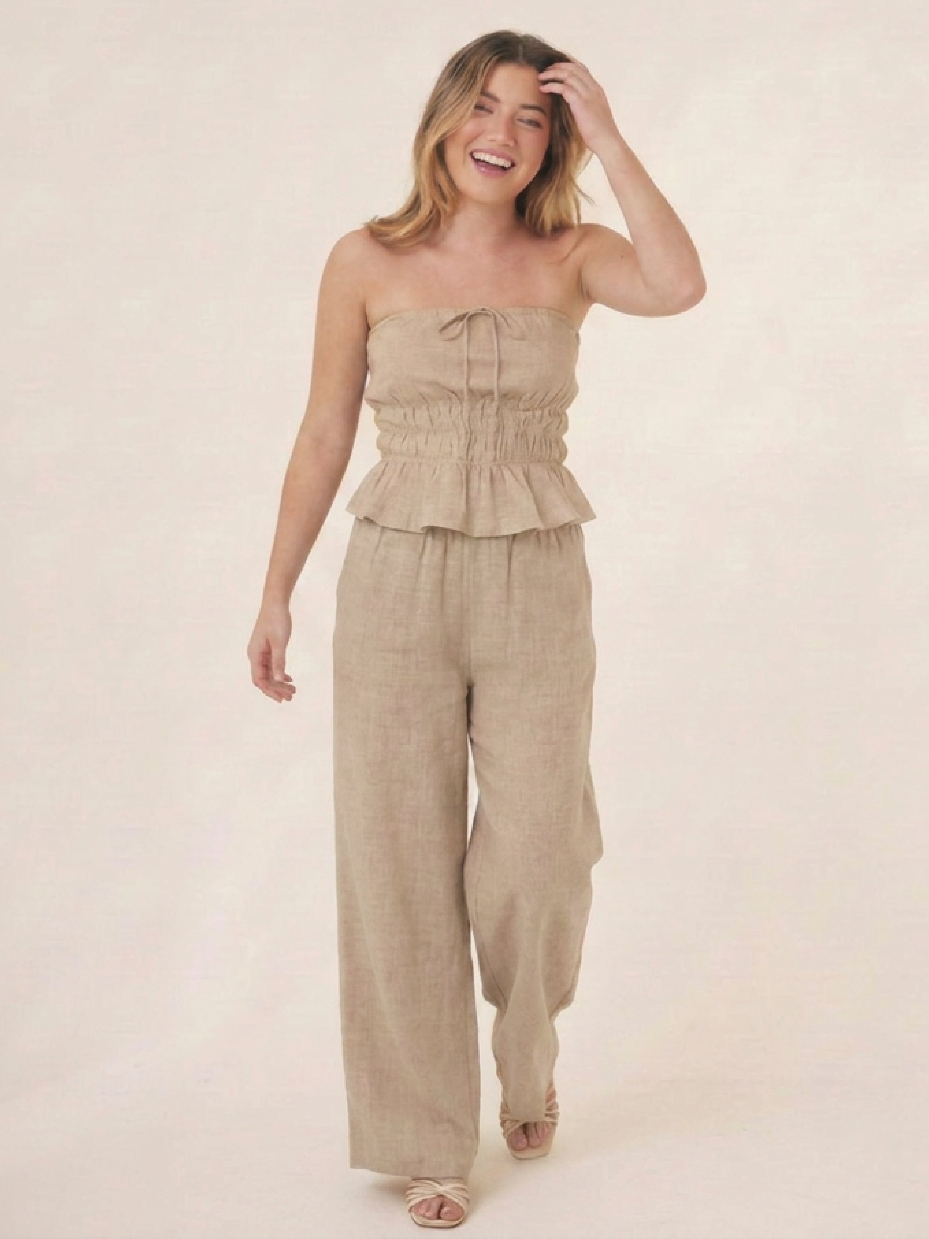 Pantalon Largo Cairo Taupe