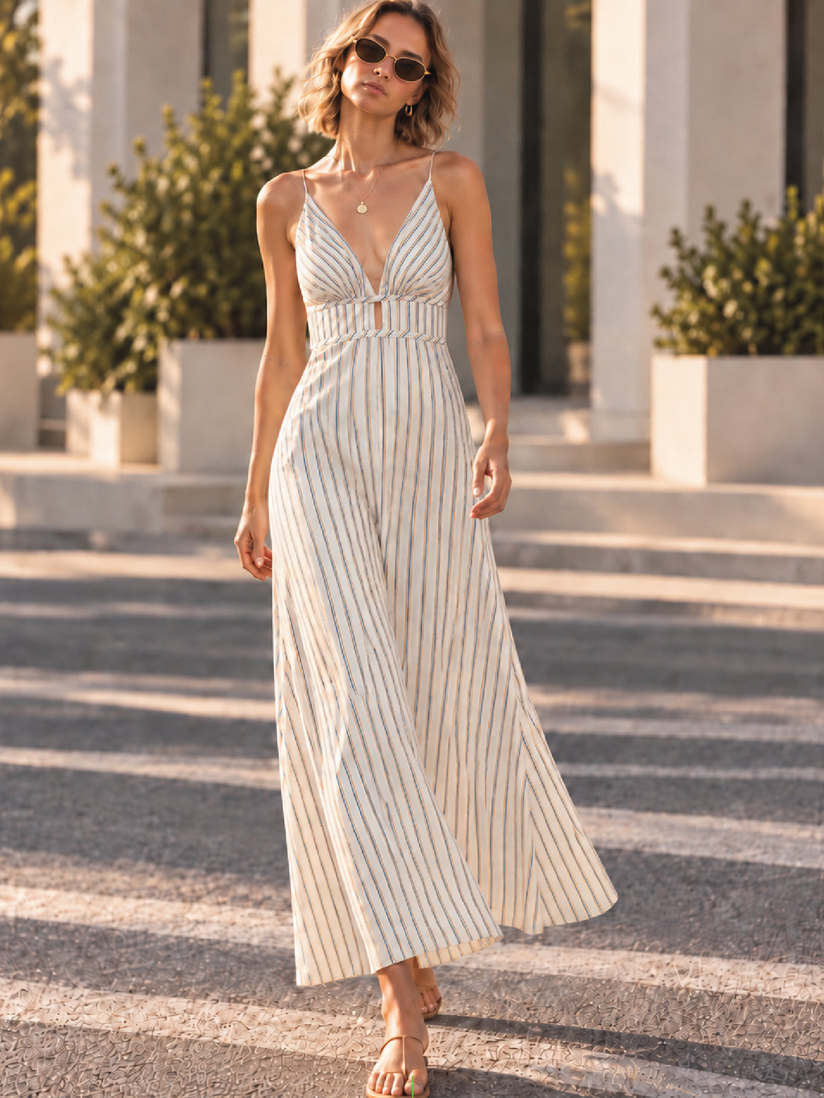 Vestido Largo Sirenza Rayas