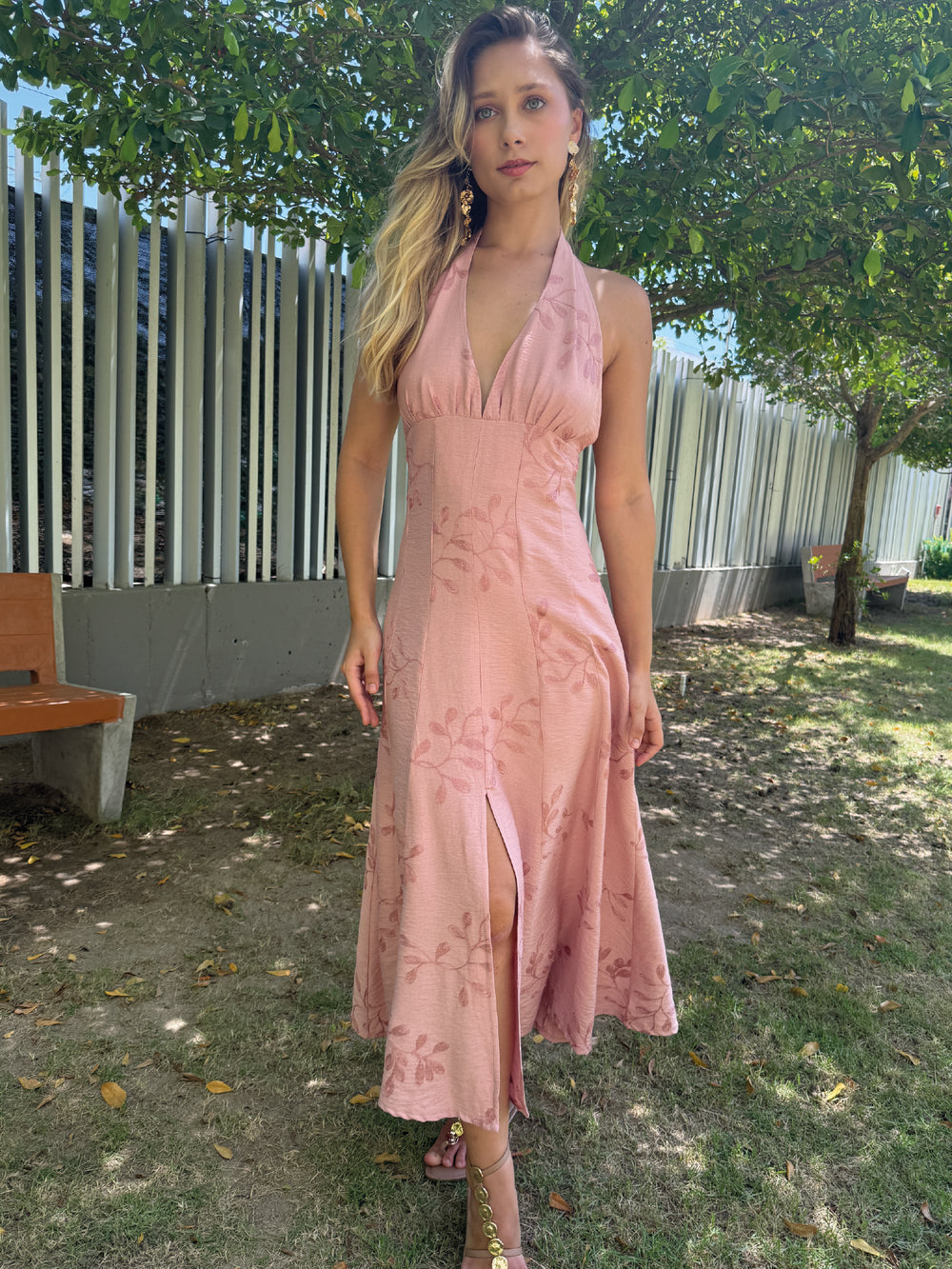 Vestido Largo Siciliana Rosa