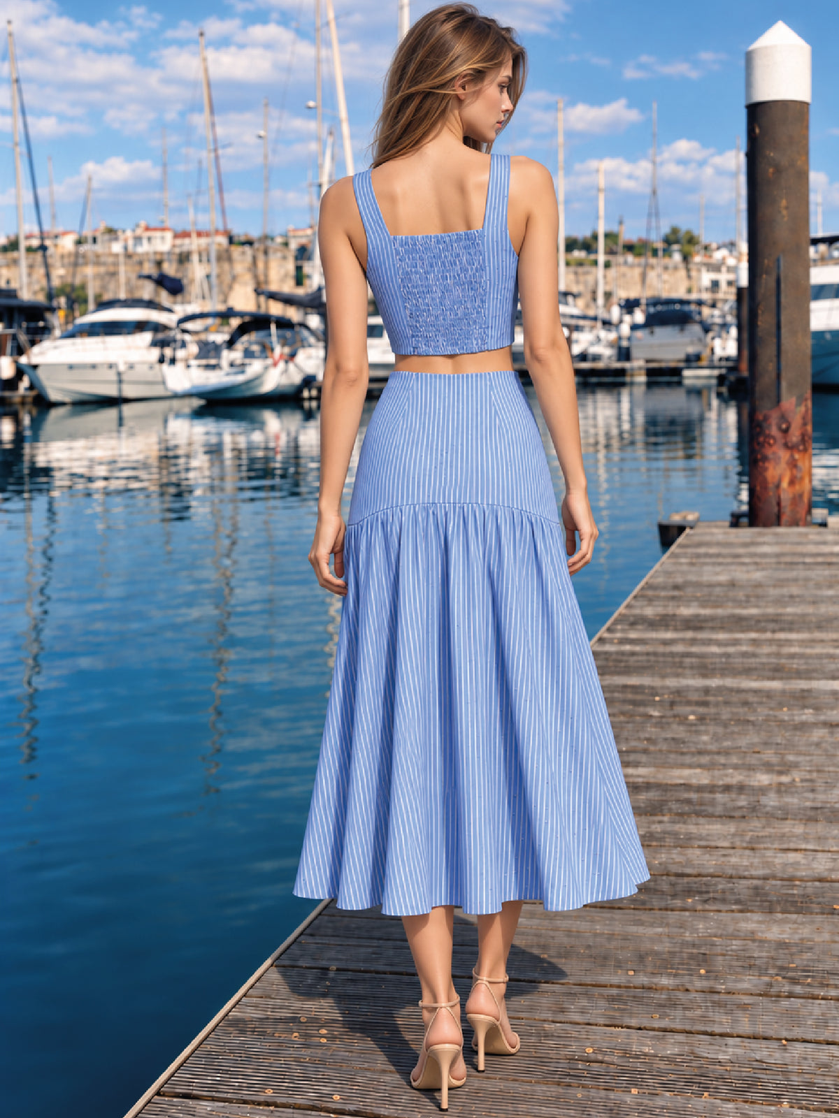 Falda Larga Tahar Azul