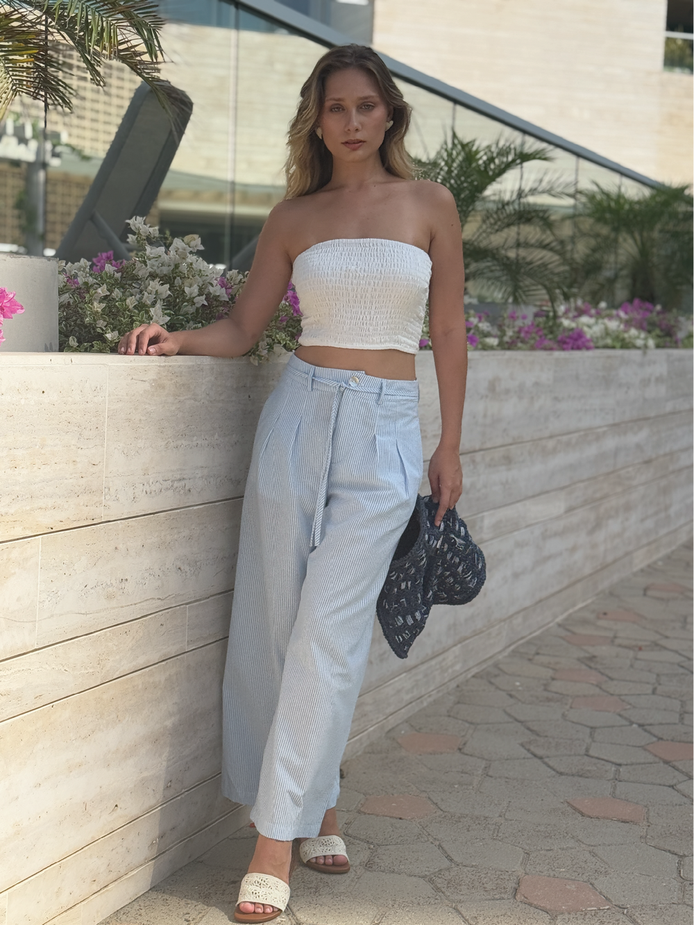 Pantalon Largo Megan Baby Blue