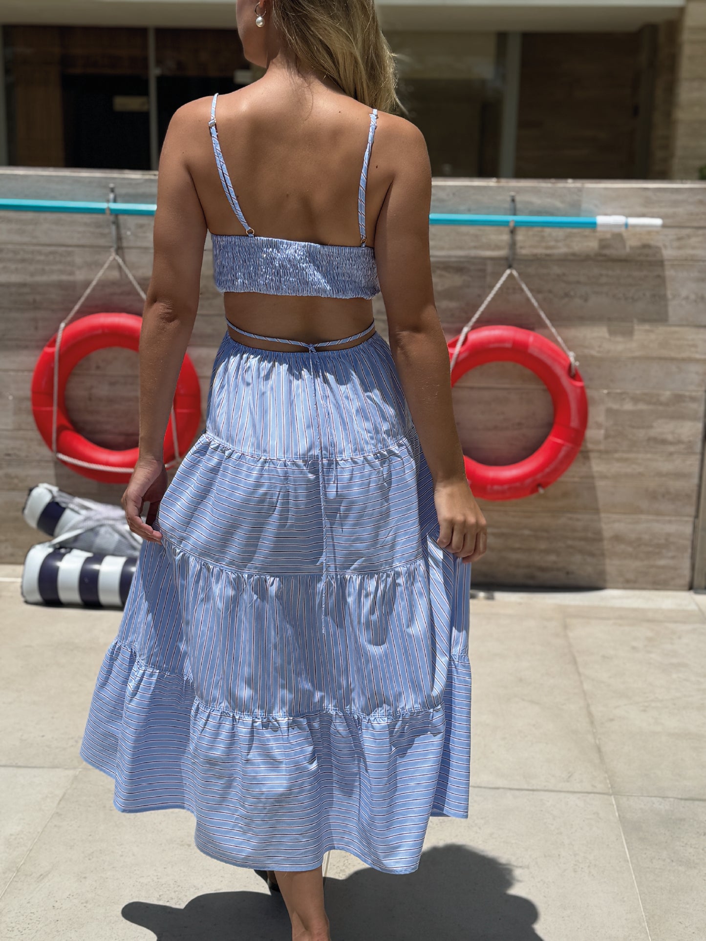 Vestido Largo Fressia Baby Blue