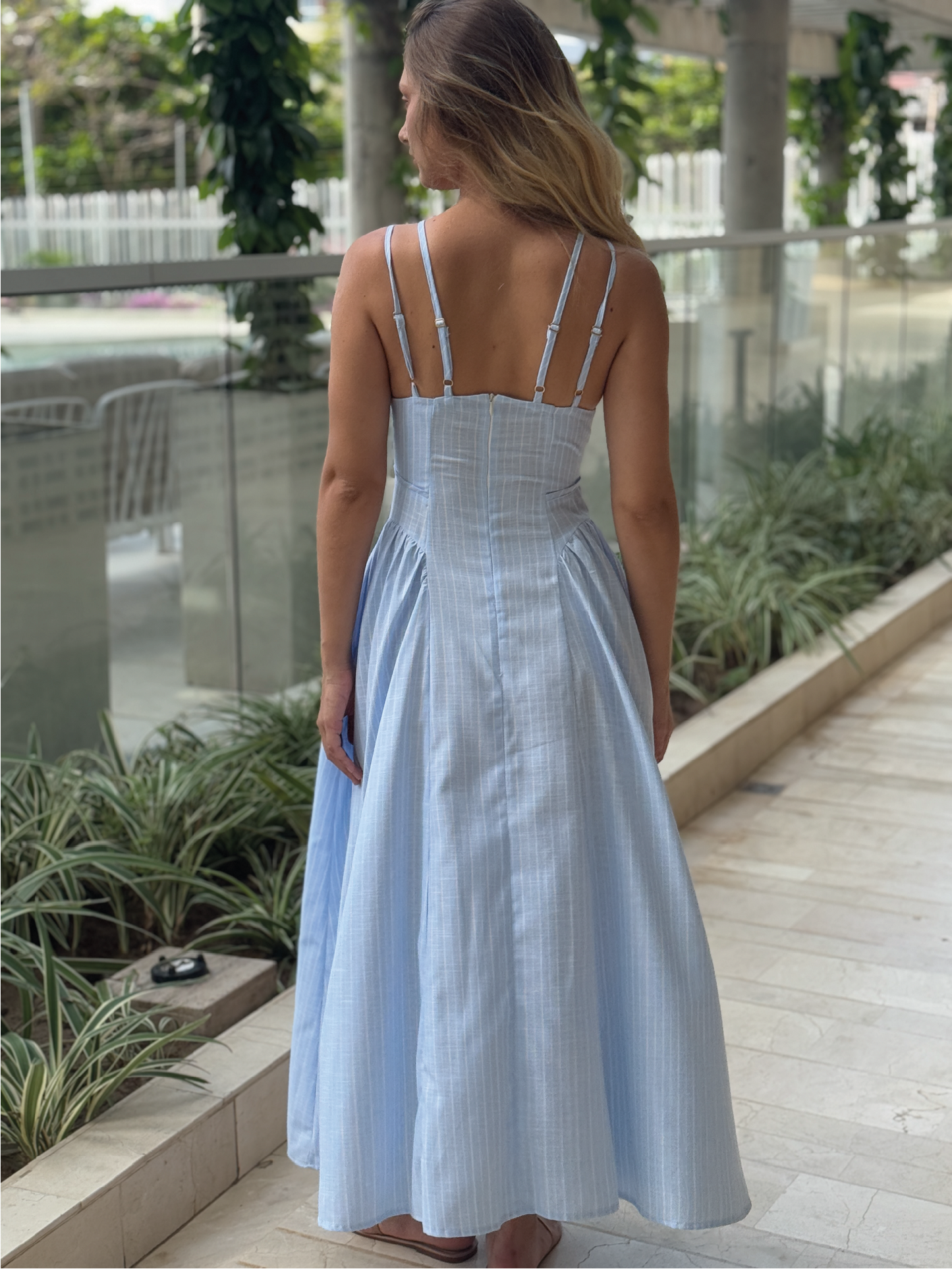 Vestido Largo Ikia Baby Blue