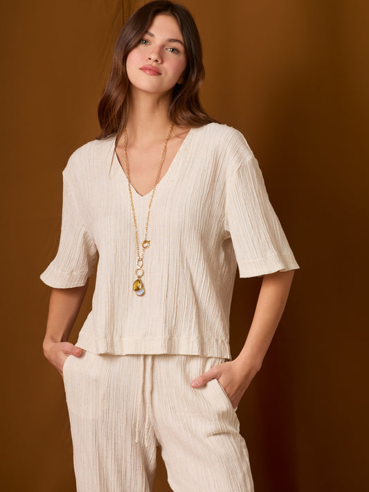 Blusa Picasso Blanco Perla