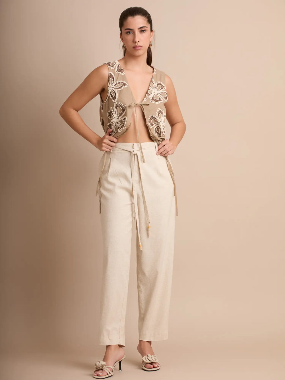 Pantalon Largo Rinna Natural