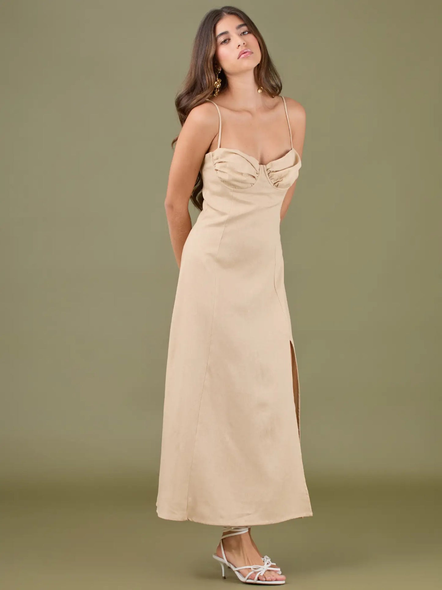 Vestido Largo Gilda Crema