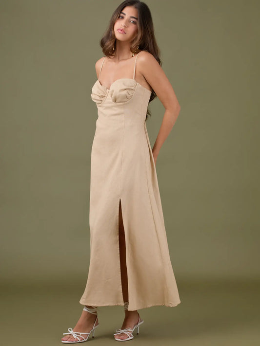 Vestido Largo Gilda Crema