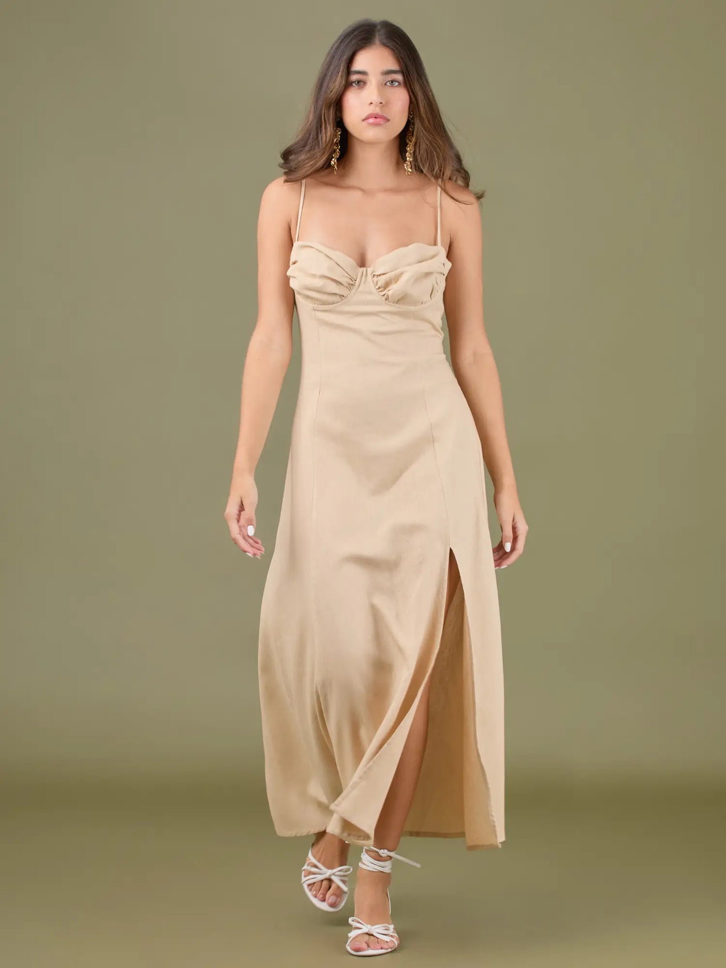 Vestido Largo Gilda Crema