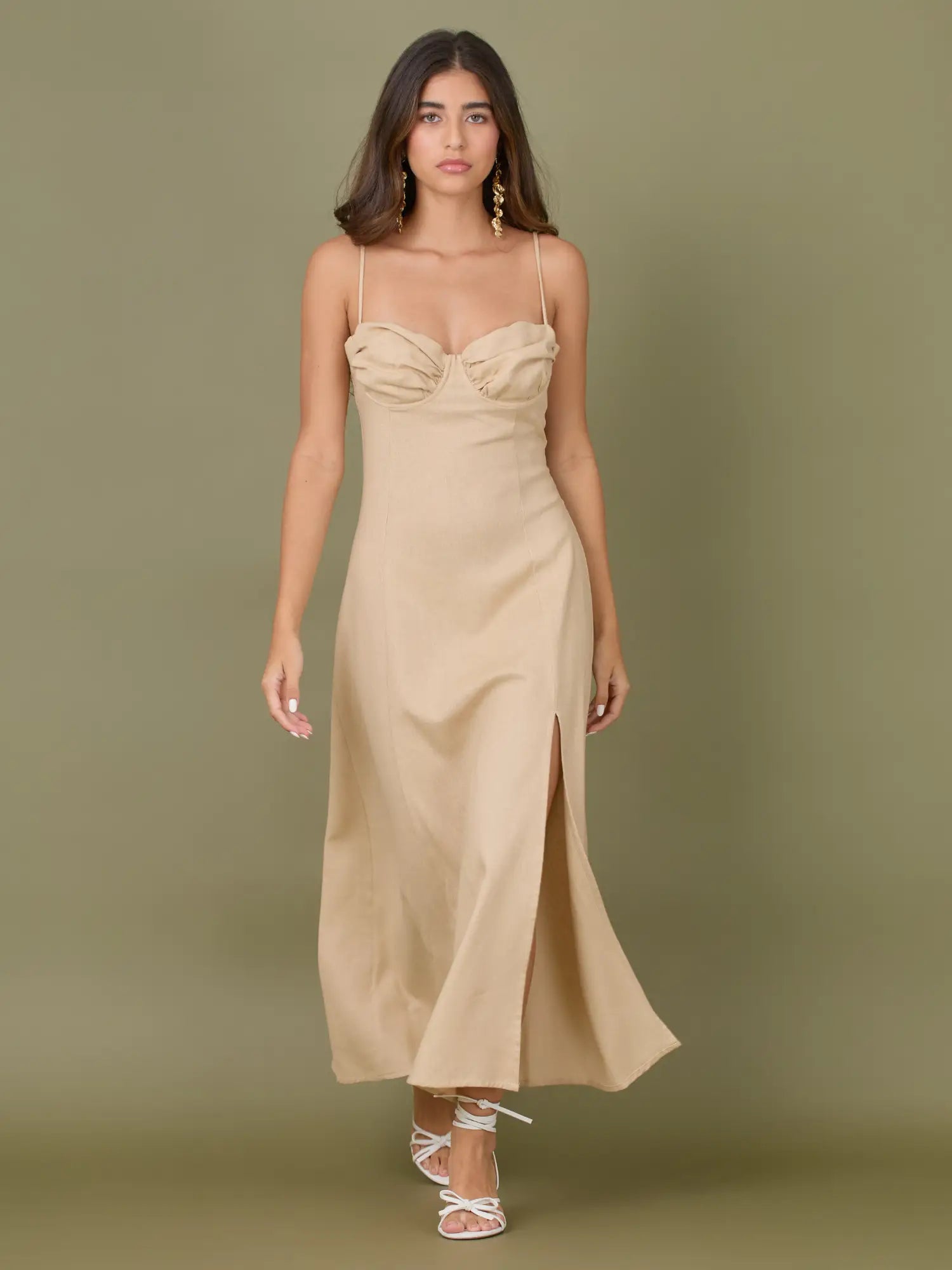 Vestido Largo Gilda Crema