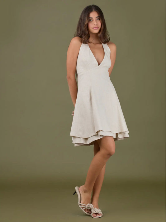 Vestido Corto Nuria Natural
