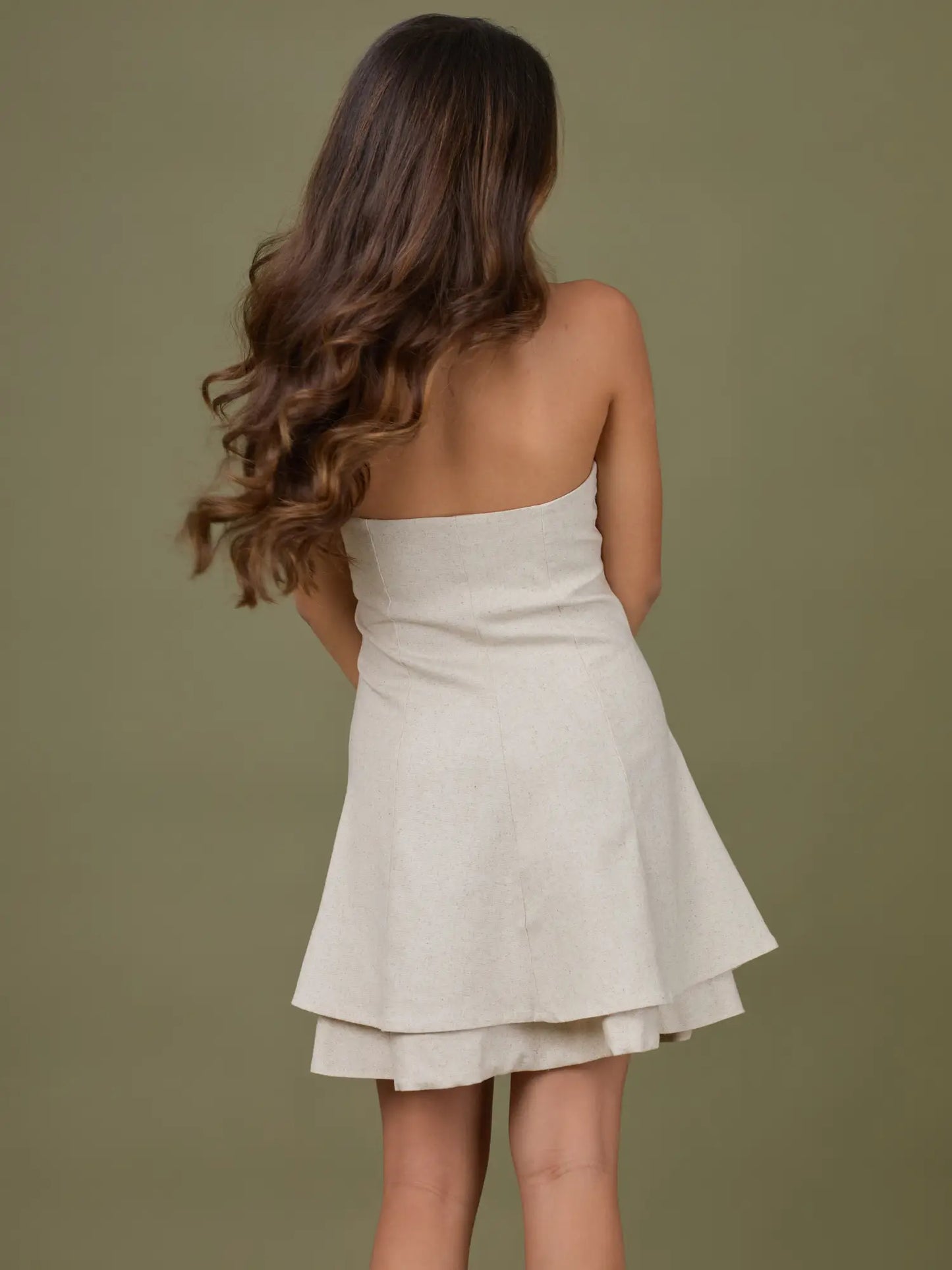 Vestido Corto Nuria Natural