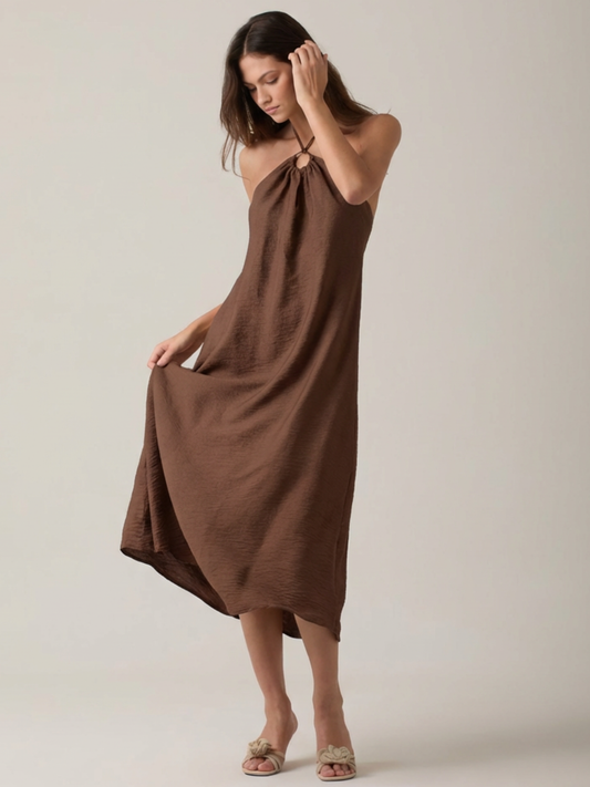 Vestido Largo Egemona Chocolate