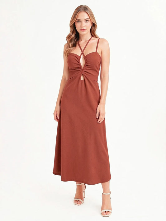 Vestido Largo Bellina Terracota