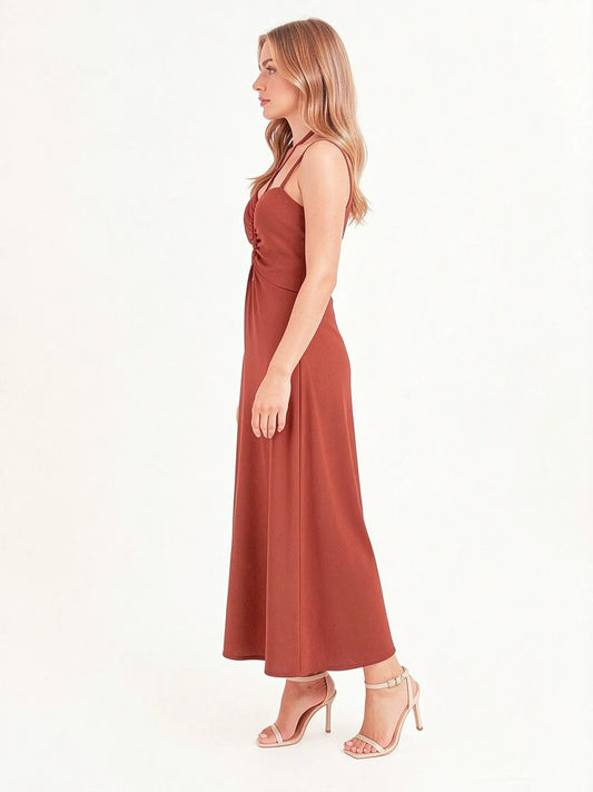 Vestido Largo Bellina Terracota