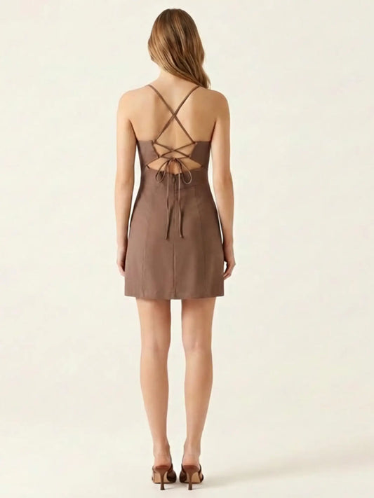 Vestido Corto Reggal Café