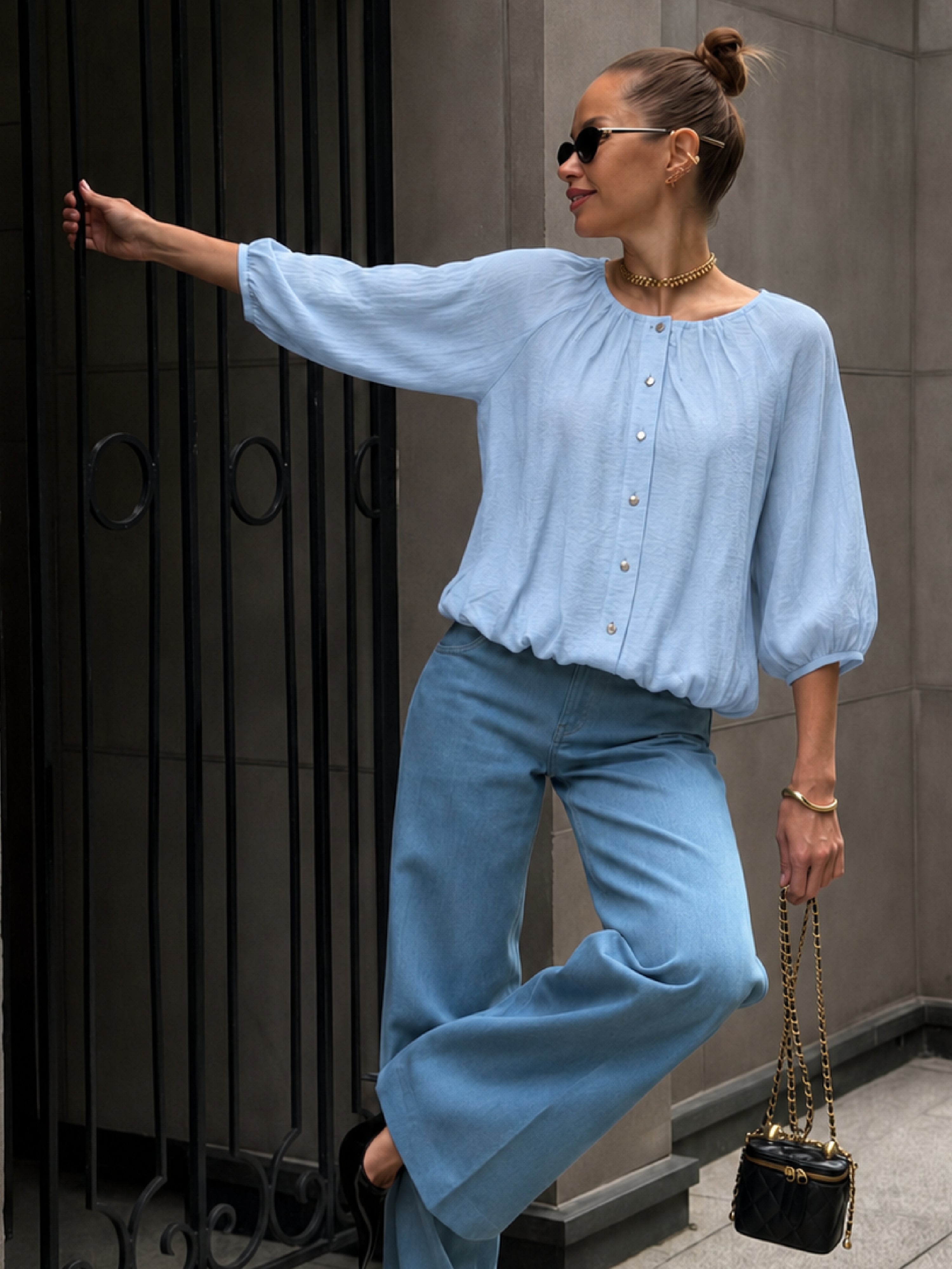 Blusa Yama Baby Blue
