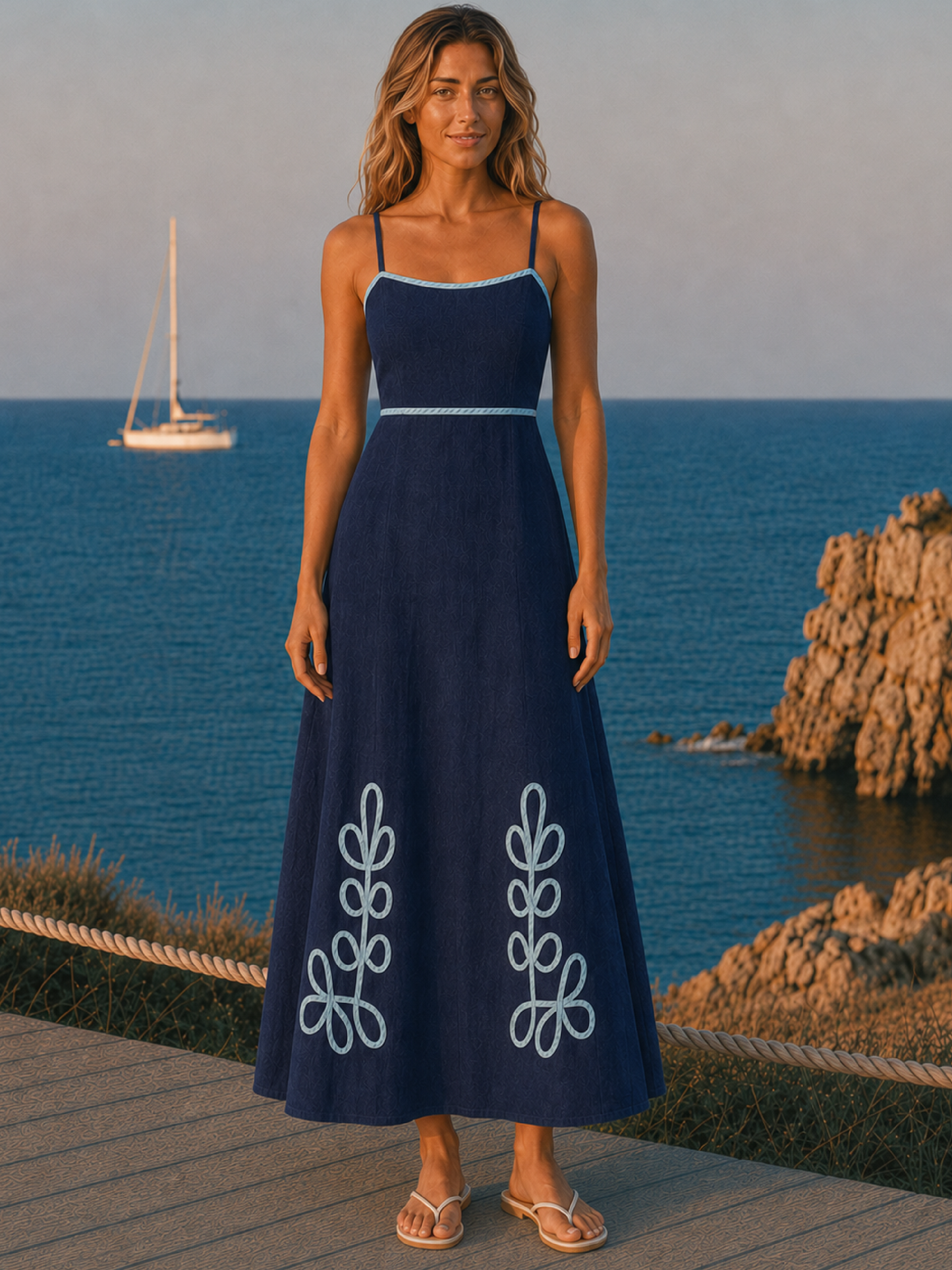 Vestido largo Adjoa Navy