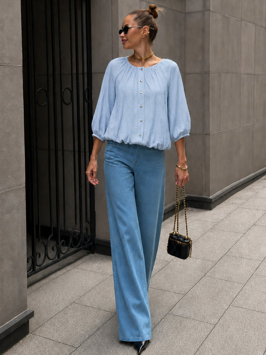 Blusa Yama Baby Blue