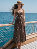 Vestido Largo Diamanto Cafe