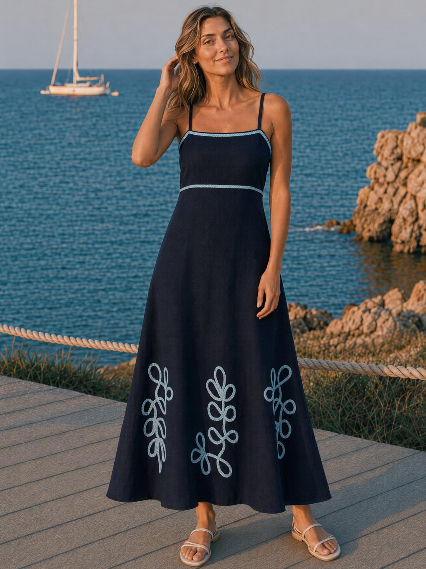 Vestido largo Adjoa Navy