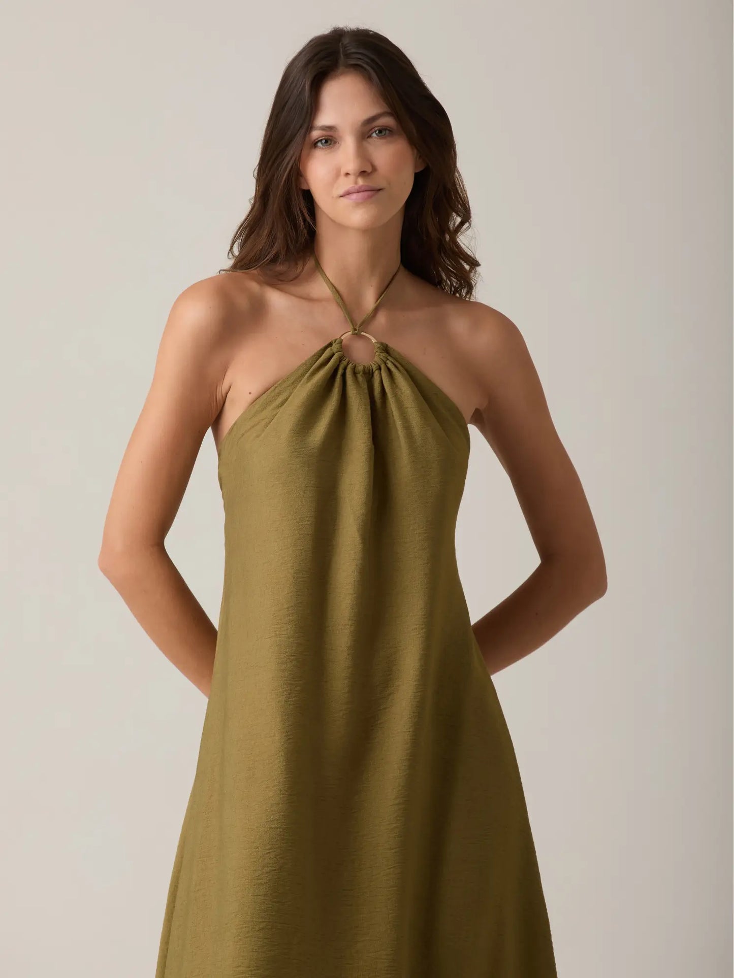 Vestido Largo Aurore Olivo