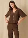 Blusa susie de color cafe con mangas anchas 
