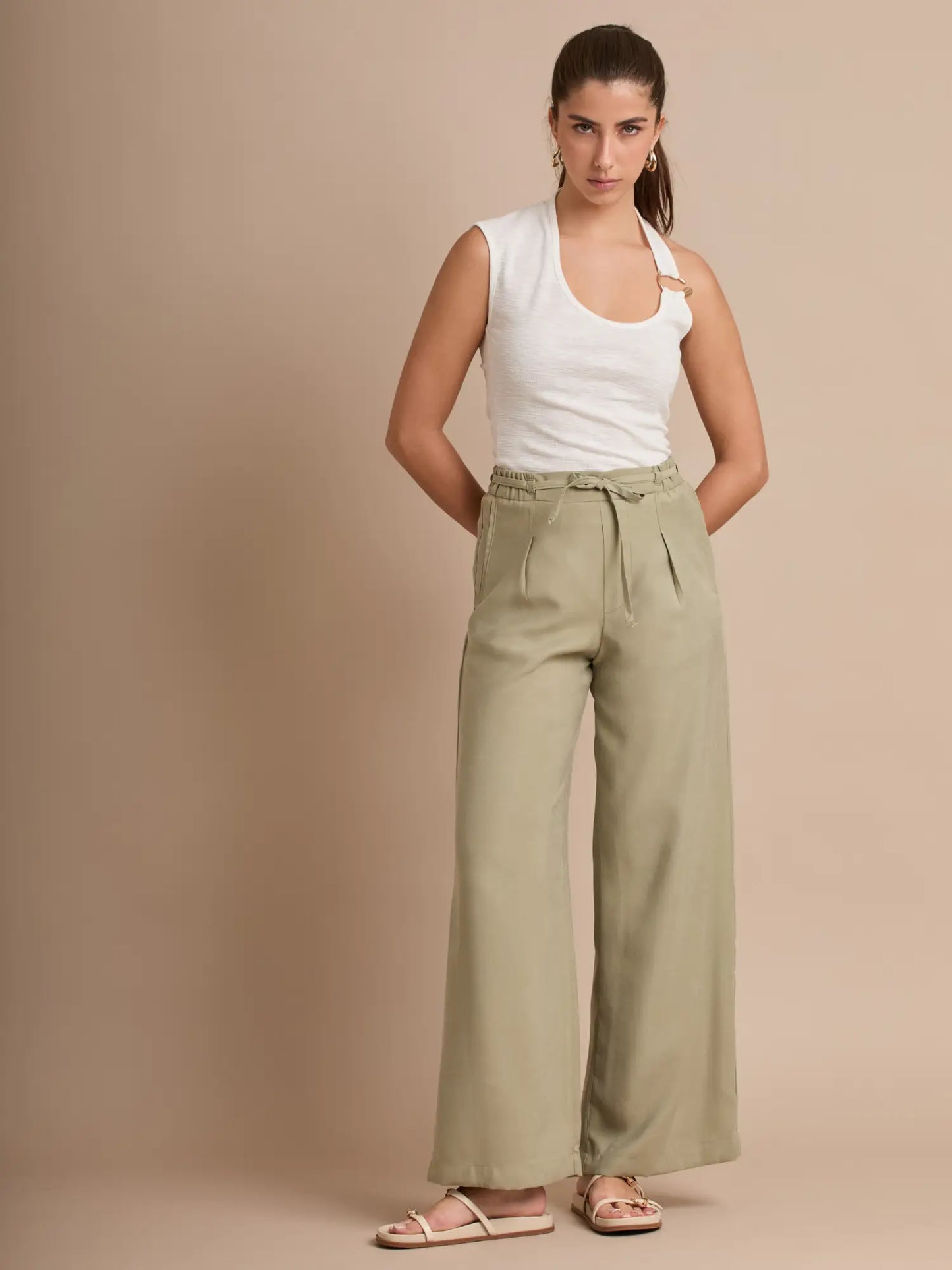 Pantalon Largo Romalia Olive