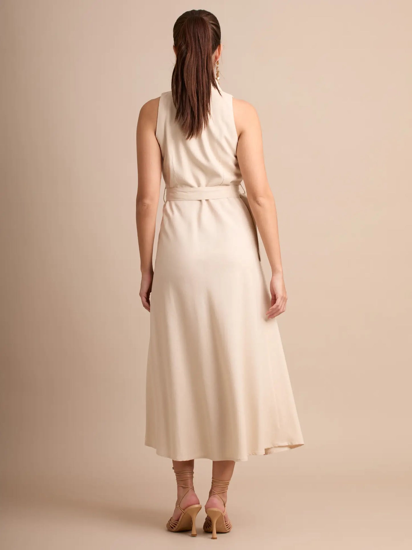 Vestido Largo Striata Sand